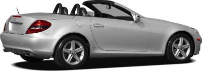 Silver convertible roadster with alloy wheels and open roof