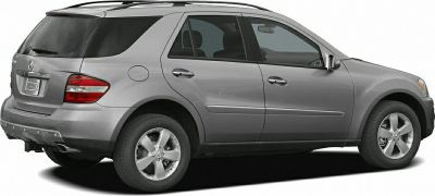 Silver mid-size SUV rear side with alloy wheels and roof rails