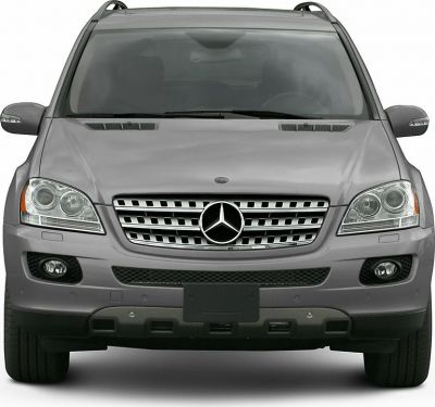 Front view of luxury SUV with distinctive grille and headlights