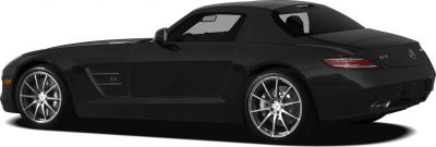 Side profile of a black coupe with alloy wheels and aerodynamic design