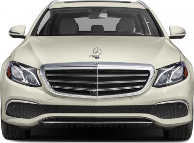 Front view showing grille and headlights design