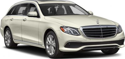 Front-side view luxury wagon with prominent grille and headlights