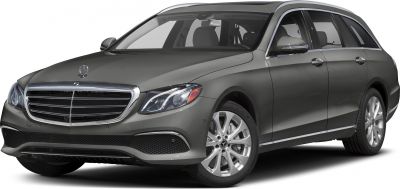 Luxury station wagon front and side view with LED headlights and alloy wheels