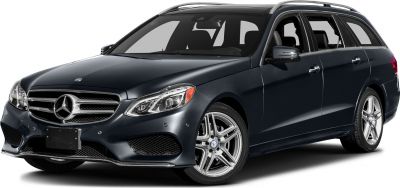 Front view of station wagon with LED headlights and alloy wheels