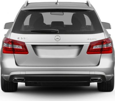 Rear view of station wagon with dual exhausts and tail lights