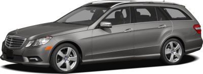 Front-side view of estate wagon with sleek design and alloy wheels.