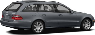 Estate station wagon rear-side view with alloy wheels and 4MATIC badge