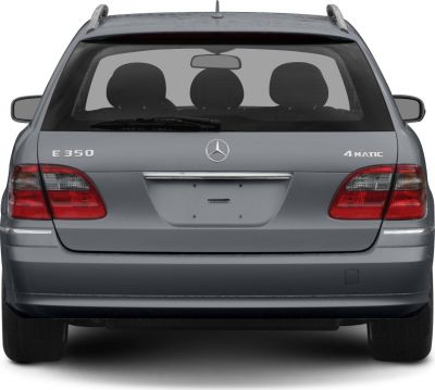 Rear view of station wagon with roof rails and taillights