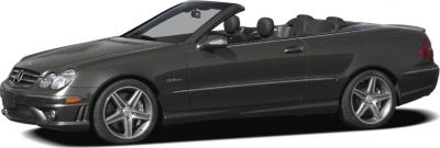 Black Mercedes-Benz convertible side profile with alloy wheels