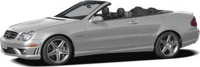 Silver convertible with sporty alloy wheels and open roof.