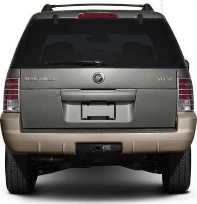 Rear view with AWD V8 badge and distinct SUV taillights