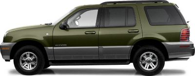 Side profile of mid-2000s SUV with five doors and alloy wheels