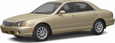 Front side view of beige sedan with classic design and alloy wheels