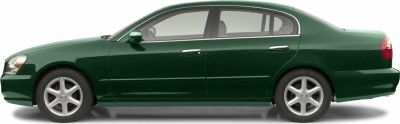 Side profile of a sleek luxury sedan with alloy wheels and four doors