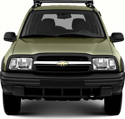 Front view with dual headlights and roof rack on SUV
