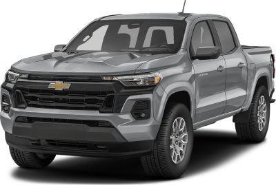 Front and side view of a modern crew cab short box pickup with bold grille and headlamps