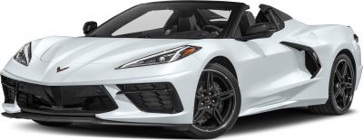 Convertible sports car front side with sleek headlamps and air vents