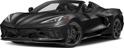 Front view of sleek convertible with sharp headlights and aerodynamic styling
