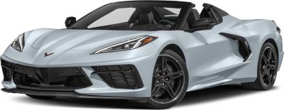 Convertible sports car with aerodynamic body and black alloy wheels