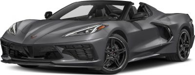 Front view of a sleek convertible with black alloy wheels