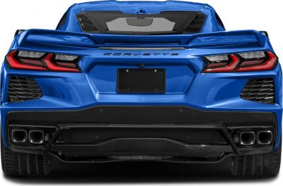 Rear view with quad exhaust and angular taillights