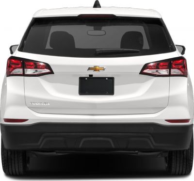 Rear view with prominent tail lights and large rear window