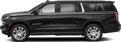 Full side profile of large SUV with High Country badge and chrome wheels
