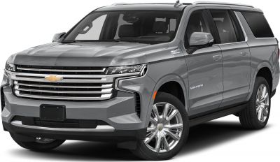 Front grille and body design of a large SUV with chrome accents