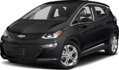 Front three-quarter view of a sleek electric hatchback with aerodynamic design