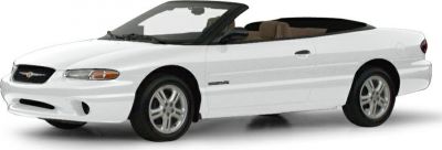 White convertible with open roof and 90s design