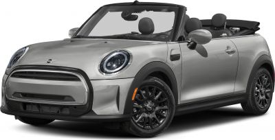 Convertible with open roof and modern round headlights