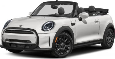Compact convertible with round headlights and black alloy wheels
