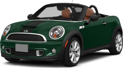 Convertible with round headlights and dual racing stripes