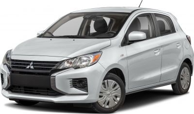 Compact hatchback front and side exterior with grille and headlights