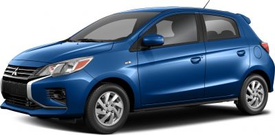 Blue compact hatchback with updated front grille and side profile