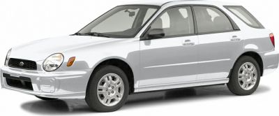 Silver station wagon with rounded headlights and side profile view