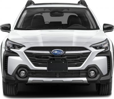 Front view of SUV with distinct grille, headlights, fog lights and roof rails