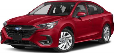 Front grille, headlights, alloy wheels of a modern red sedan