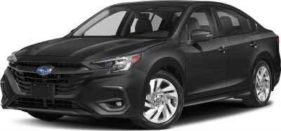 Front three-quarter view of modern sedan with LED headlights and distinctive grille