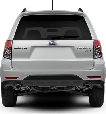 Rear view with dual exhaust and taillights