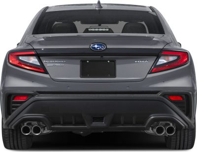 Rear view with quad exhaust, LED tail lights, and aggressive rear bumper design