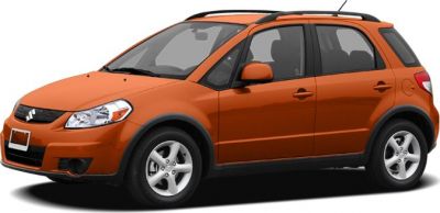 Side view of compact crossover SUV with roof rails and five doors