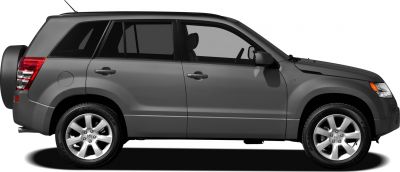 Side view of SUV with rear spare wheel and alloy wheels