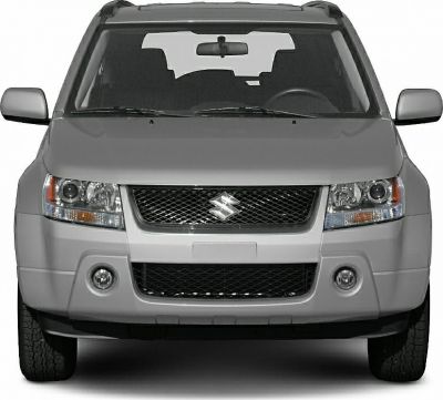 Front view with grill, headlights, and fog lamps of an SUV