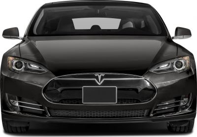 Front view with sporty headlights and signature grille