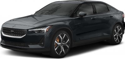 Front-side view with LED headlights and aerodynamic body design