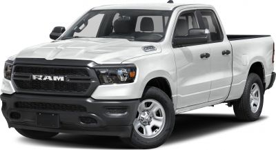 Bold front grille and modern headlights on rugged pickup truck