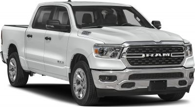 Bold front grille and crew cab design of a full-size pickup truck
