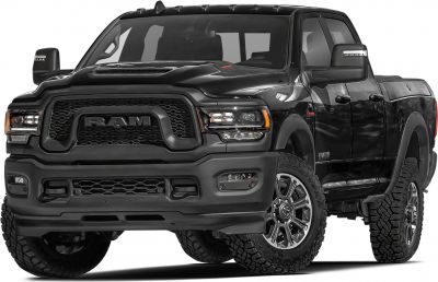 Bold grille and aggressive front design with off-road tires