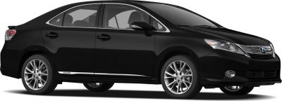 Side profile with alloy wheels and hybrid badge